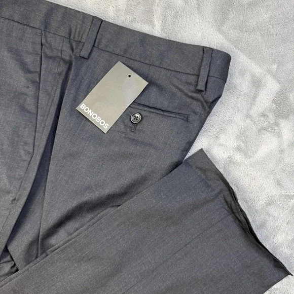 Bonobos Pants Mens 34x31 Standard Fit Wool Blend Dress Slacks Business Formal Wo